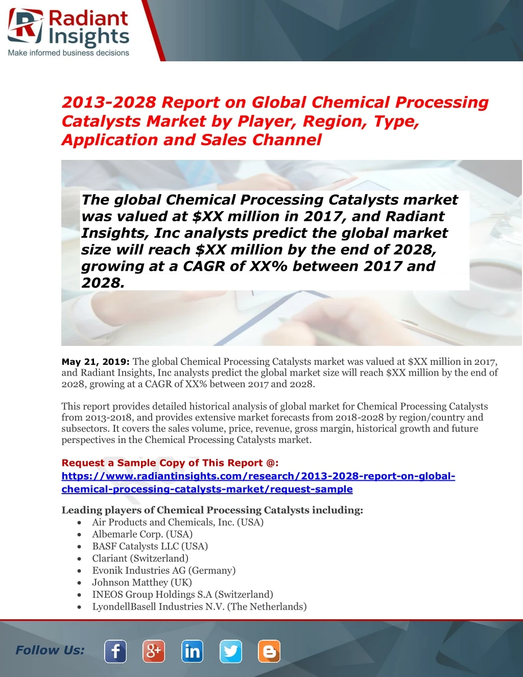 2013 2028 report on global chemical processing