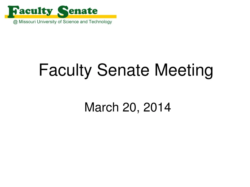 faculty senate meeting march 20 2014