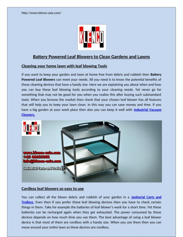 Janitorial Carts and Trolley