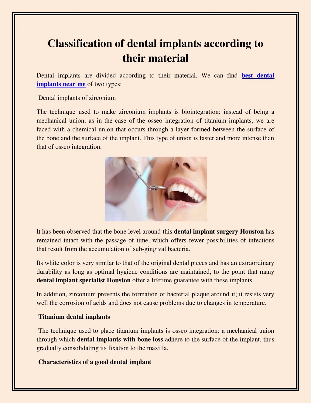 classification of dental implants according