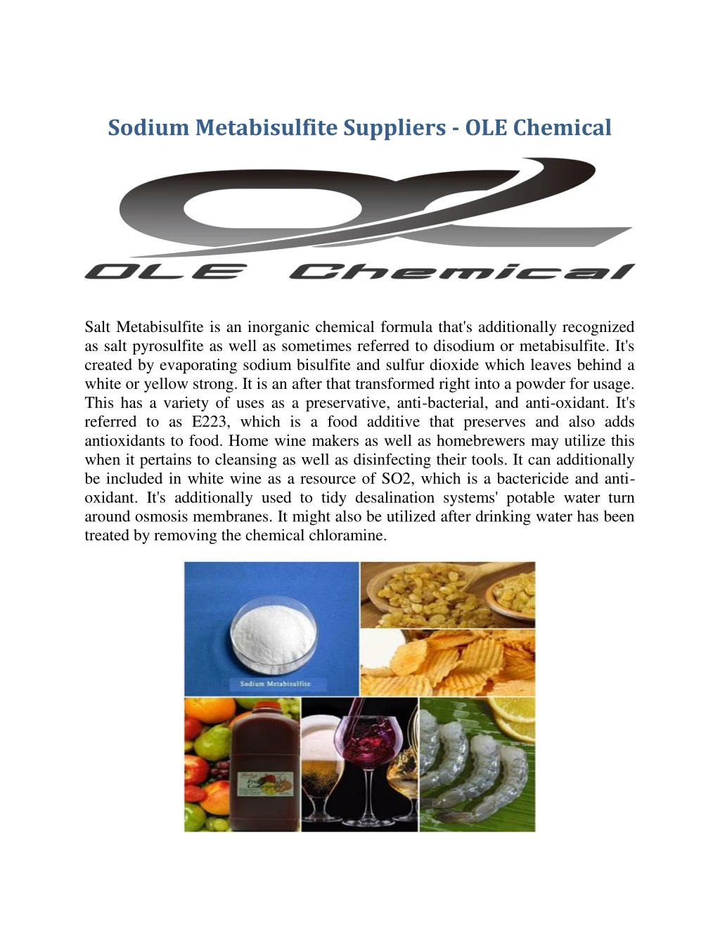 sodium metabisulfite suppliers ole chemical