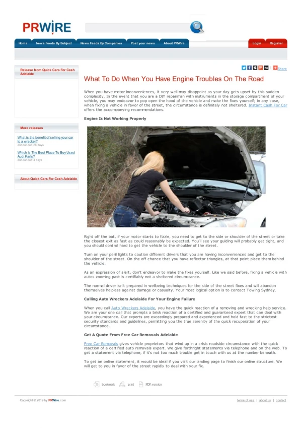 You Have Engine Troubles On The Road