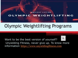 Olympic Weightlifting Programs Fitness Plans