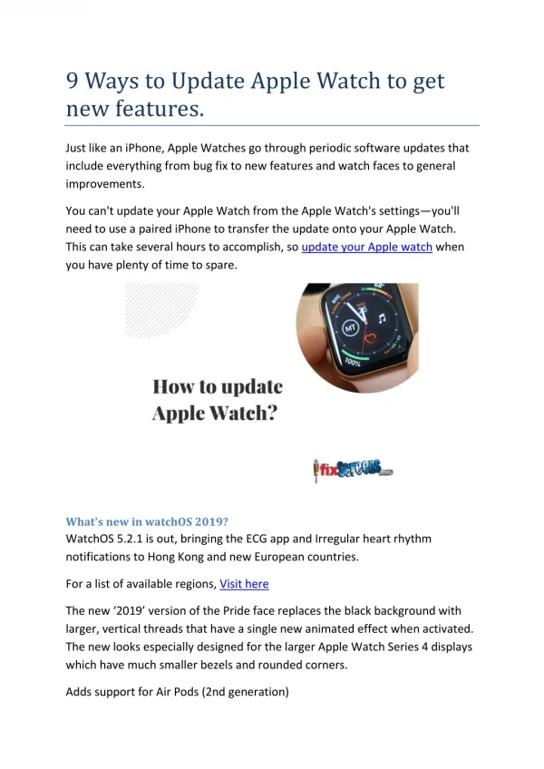 9 Ways to Update Apple Watch to get new features