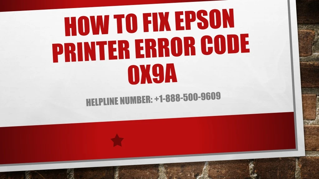 how to fix epson printer error code 0x9a