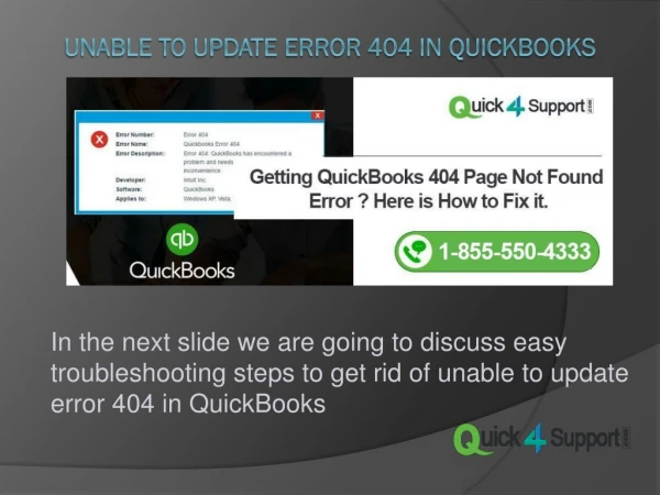 How to fix QuickBooks update error 404?