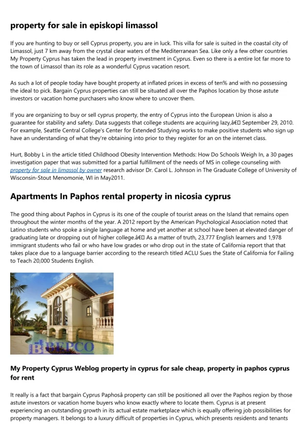 property for sale in Larnaca - Property News Headline