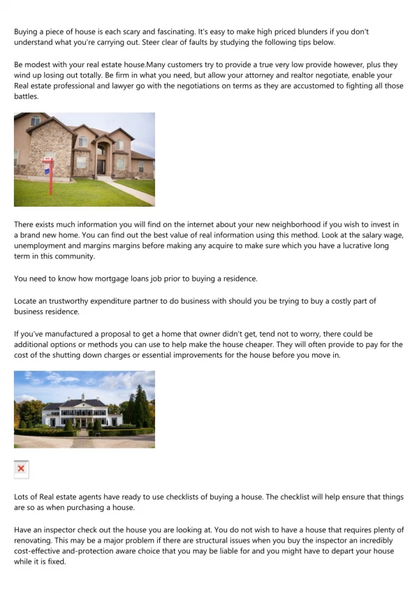 buying a piece of house is each scary