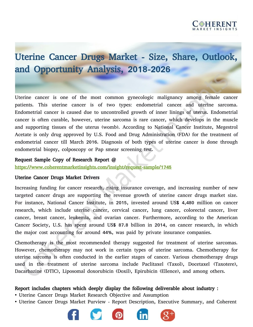 uterine cancer drugs market size share outlook