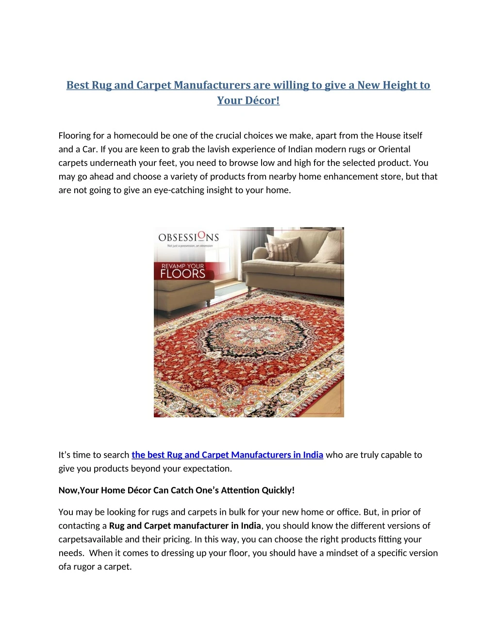 best rug and carpet manufacturers are willing