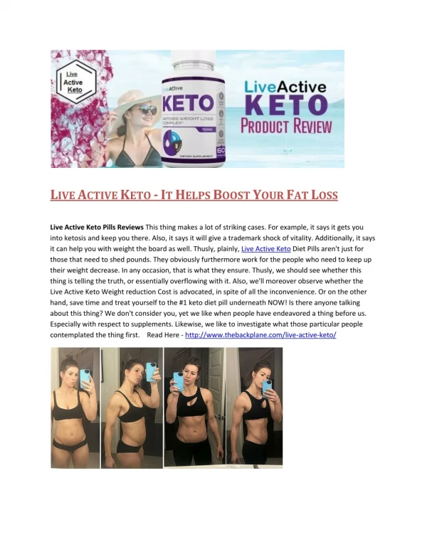 Live Active Keto - It Helps Boost Your Fat Loss