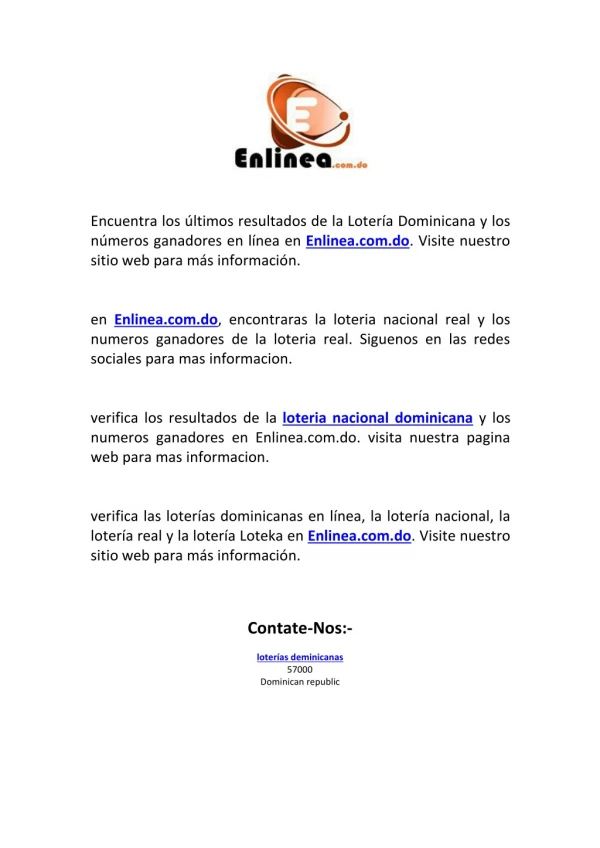 loteria nacional dominicana | Enlinea.com.do