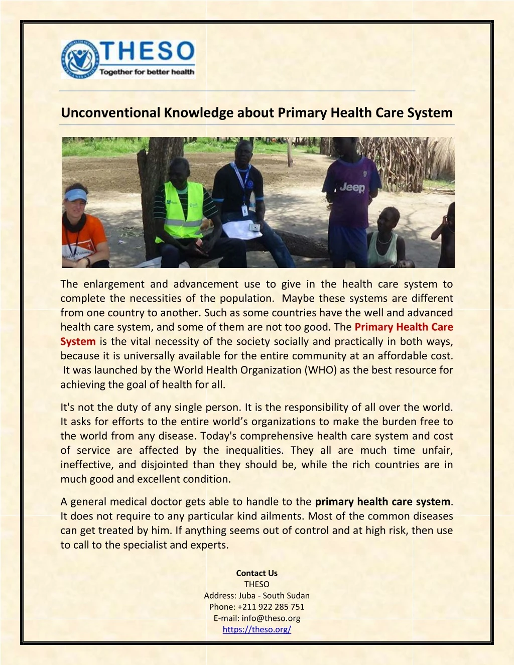unconventional knowledge about primary health