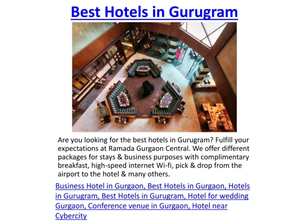 Best Hotels in Gurugram