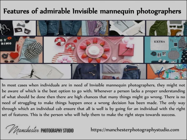 Features of admirable Invisible mannequin photographers