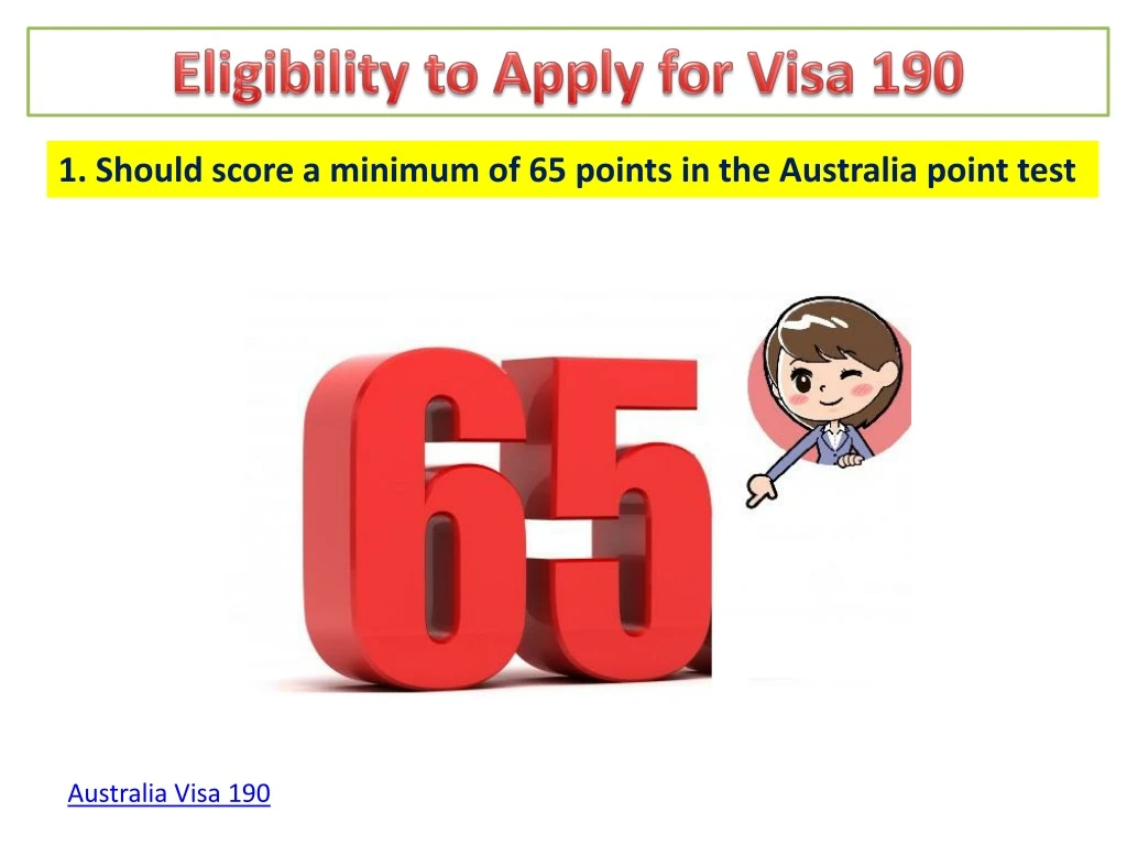 eligibility to apply for visa 190