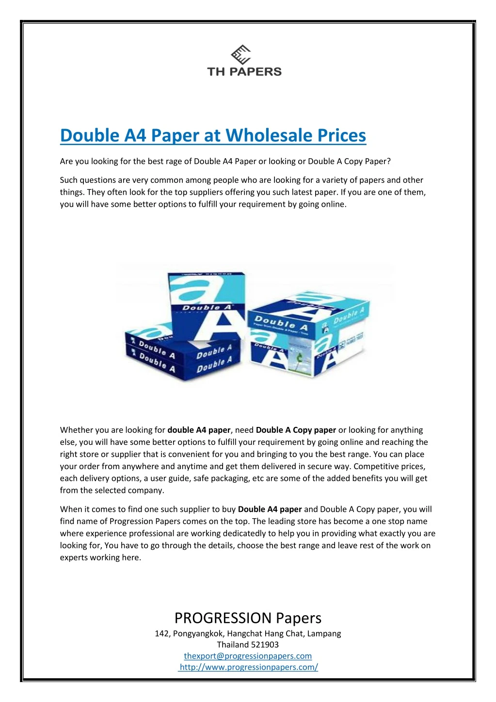 double a4 paper at wholesale prices