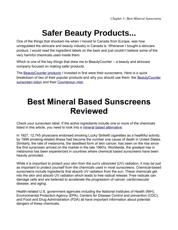 Best Mineral Sunscreen