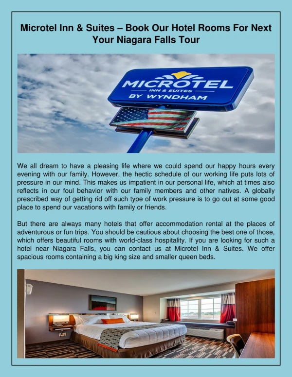 Microtel Inn & Suites – Book Our Hotel Rooms For Next Your Niagara Falls Tour