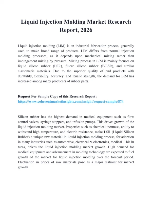 Liquid Injection Molding Market