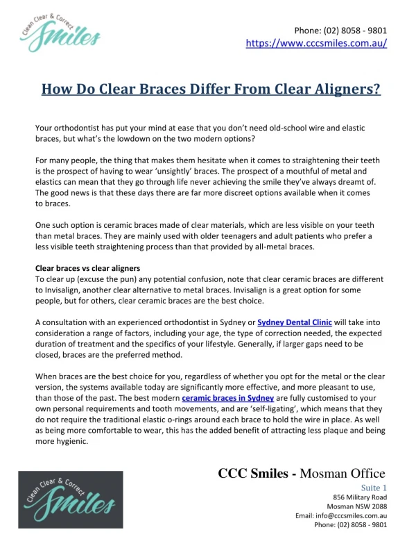 How Do Clear Braces Differ From Clear Aligners?