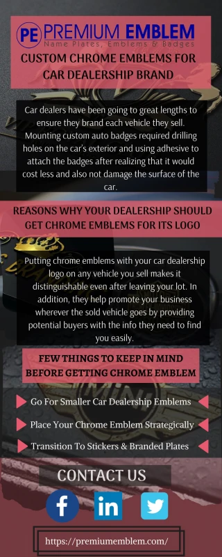 Car Dealership get Custom Chrome Emblem | Premium Emblem - slide 1