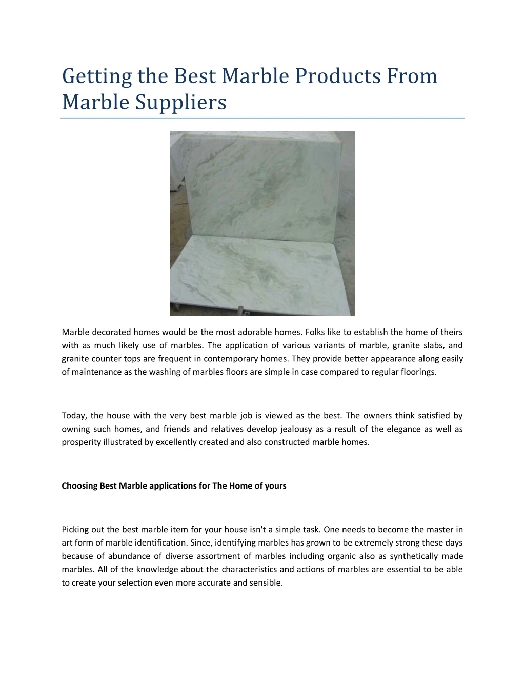 getting the best marble products from marble
