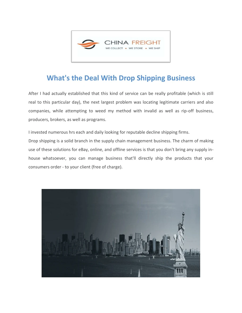 what s the deal with drop shipping business