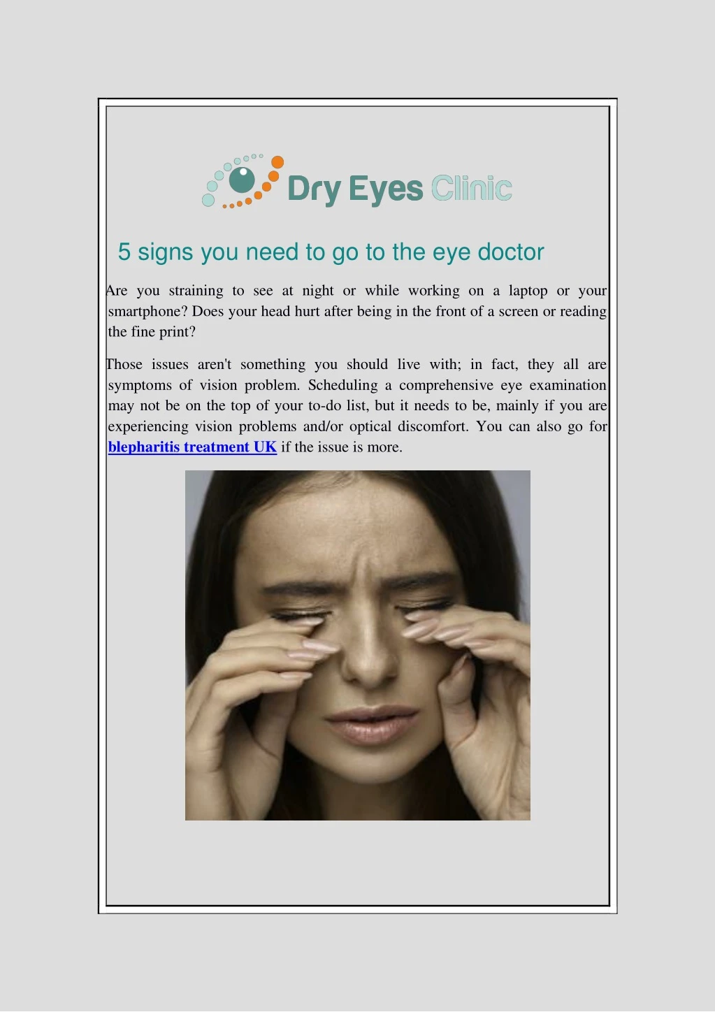5 signs you need to go to the eye doctor
