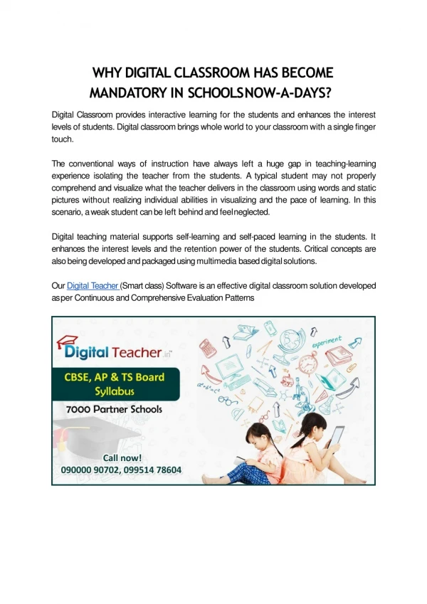 DiGi Class - Smart School Education | Digital Teacher