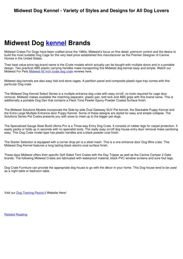 Midwest Dog Kennel - Variety of Styles and Designs for All Dog Lovers