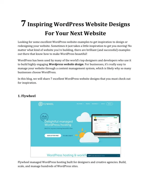7 Inspiring WordPress Website Designs For Your Next Website