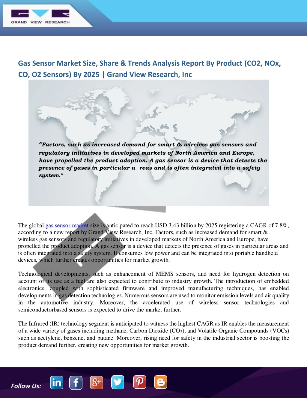gas sensor market size share trends analysis
