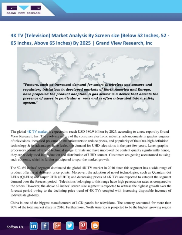 4K TV (Television) Market Holds Growth Of $380.9 Billion By 2025