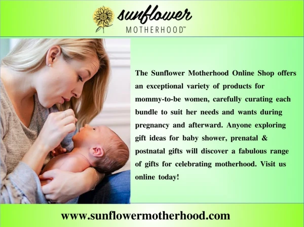 the sunflower motherhood online shop offers