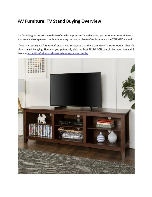 TV Stand Buying Overview
