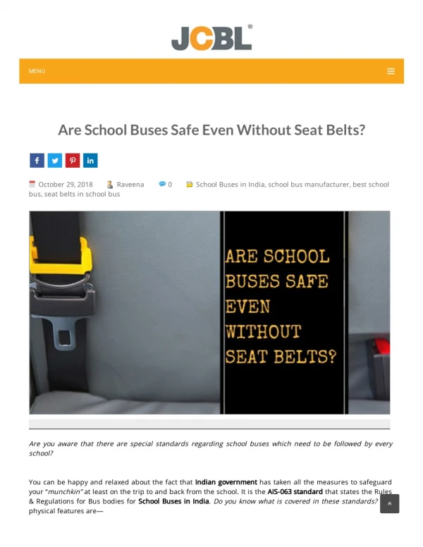 Are School Buses Safe Even Without Seat Belts