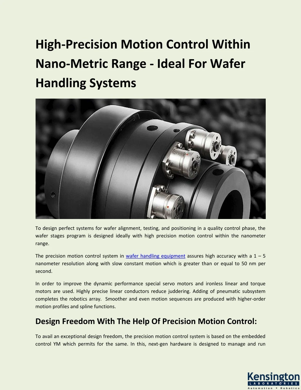 high precision motion control within nano metric