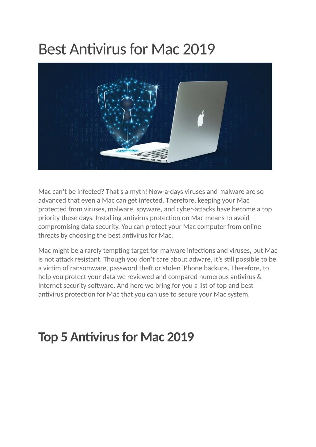 best antivirus for mac 2019