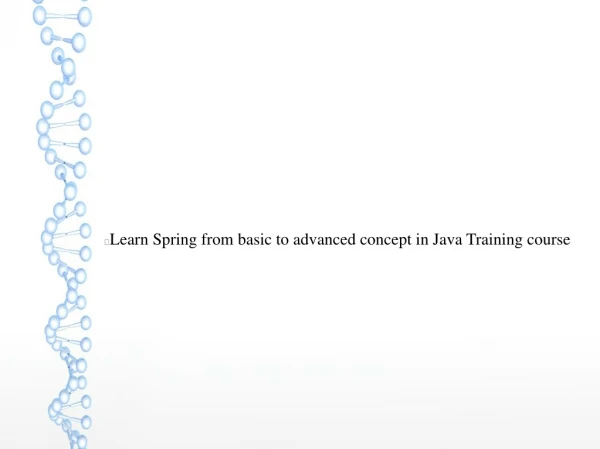 Learn Spring from basic to advanced concept in Java Training course
