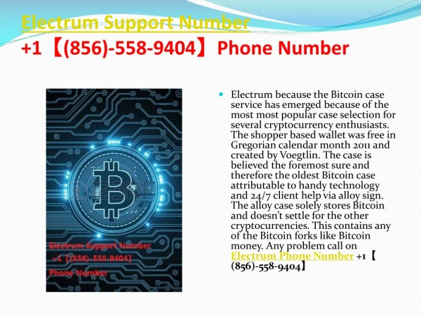 Electrum Support Number 1【(856)-558-9404】Phone Number