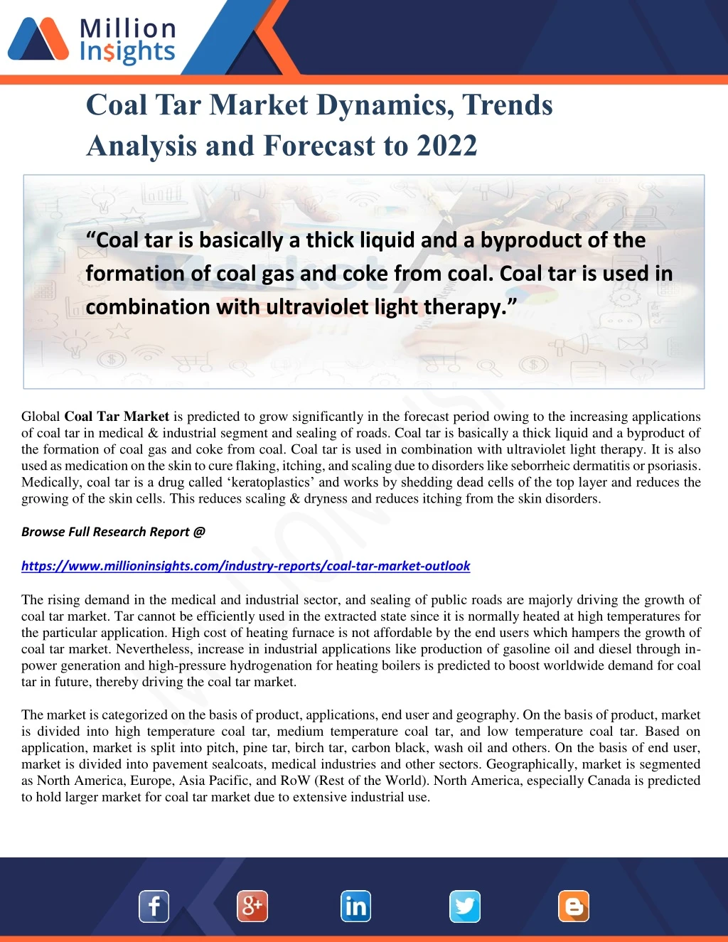 coal tar market dynamics trends analysis