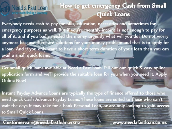 Emergency Cash from Small Quick Loans