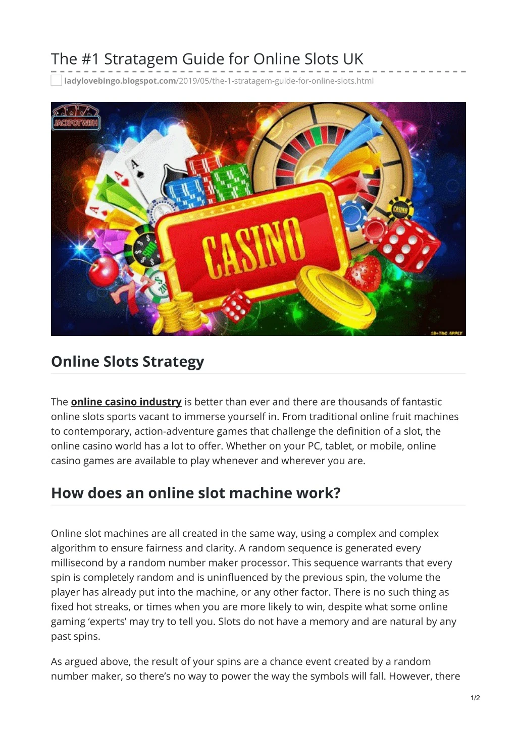 the 1 stratagem guide for online slots uk