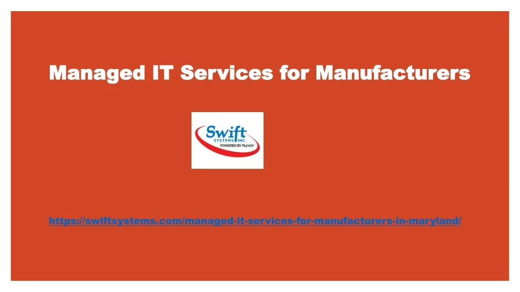 managed it services for manufacturers