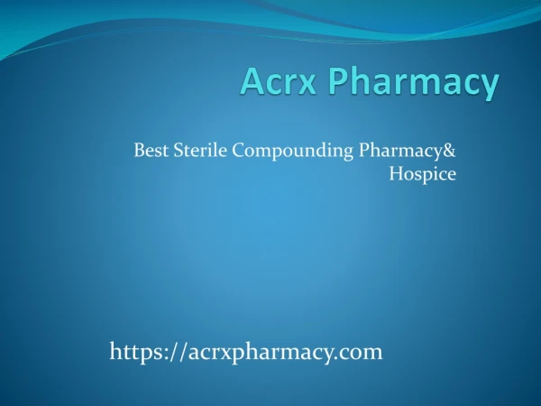 Best Hospic & sterile compounding pharmacy Las Vegas,