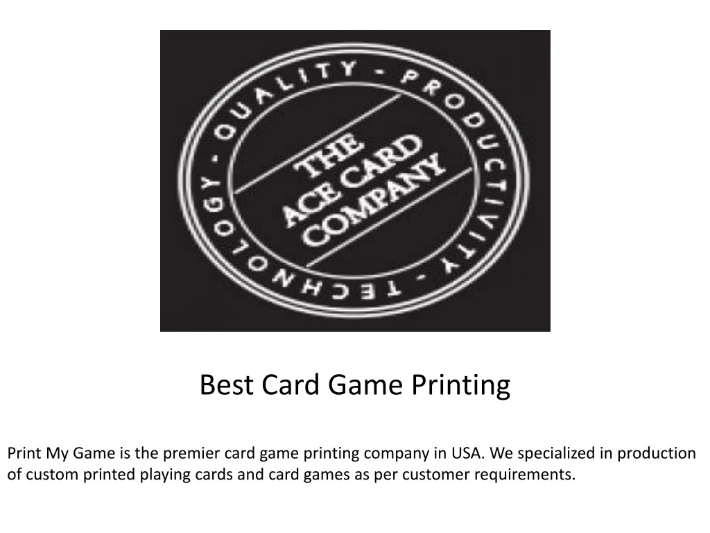best card game printing