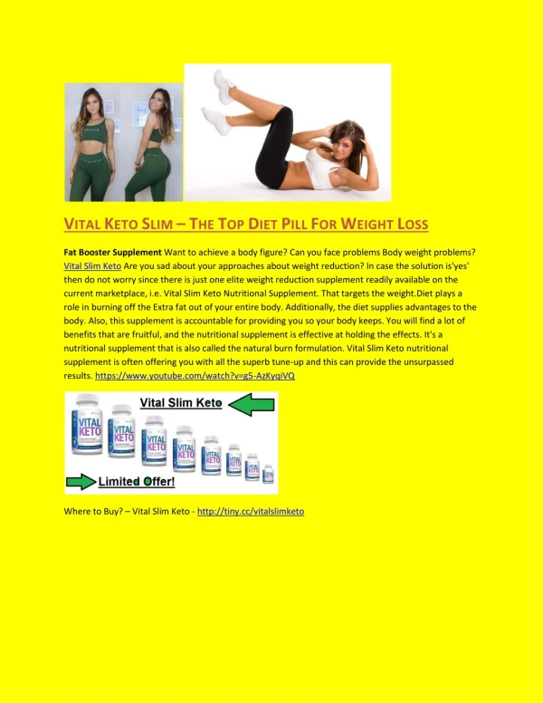 Vital Keto Slim – The Top Diet Pill For Weight Loss