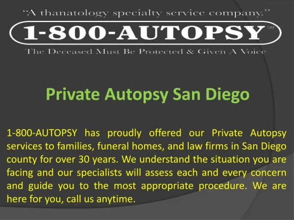Private Autopsy San Diego