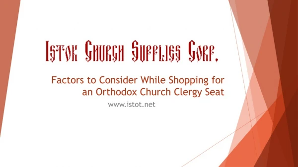 Factors to Consider While Shopping for an Orthodox Church Clergy Seat
